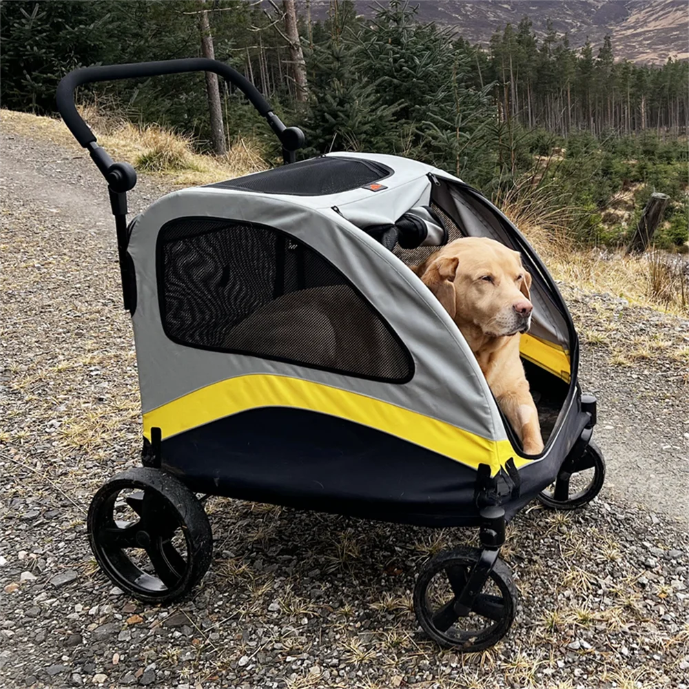 Premium Dog Stroller Pram 4 Wheel Foldable Travel Cart For Dogs