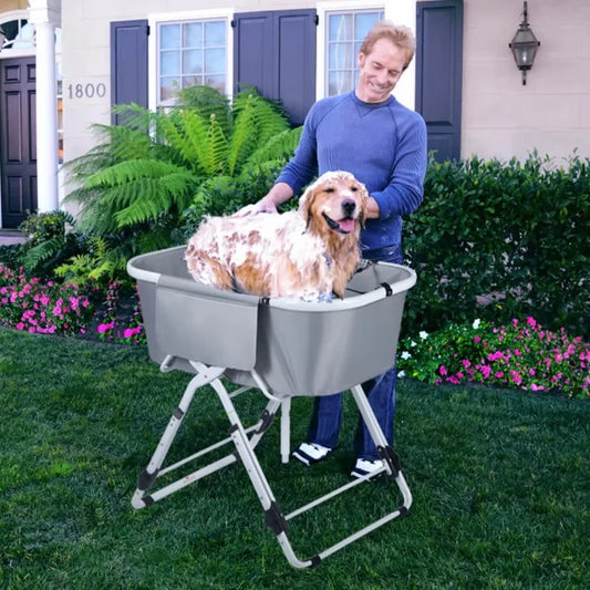 Dog Litter Elevated Foldable Dog Bath Tub For Larger Pets