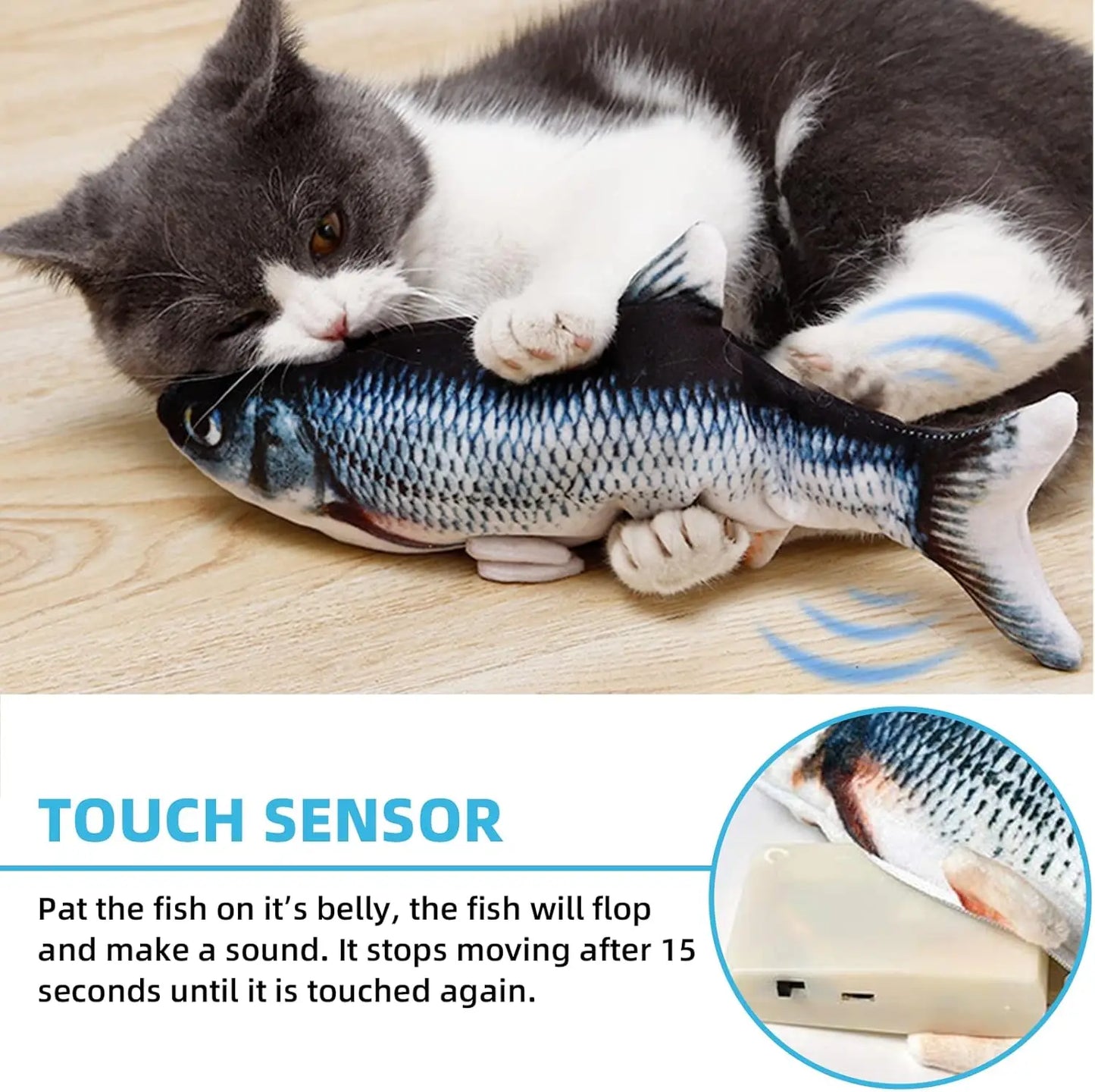 Zhejiang Floppy Fish Electric Cat Toy With Touch Sensor