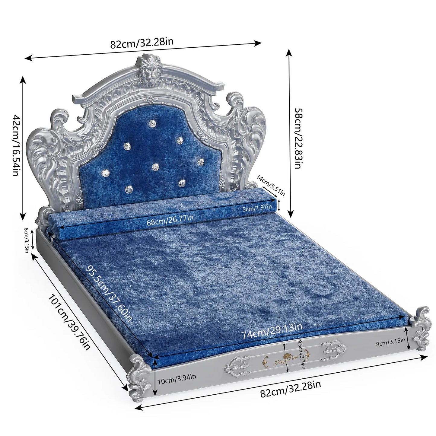 BINGOPAW Luxury Pet Bed With Headboard European Style