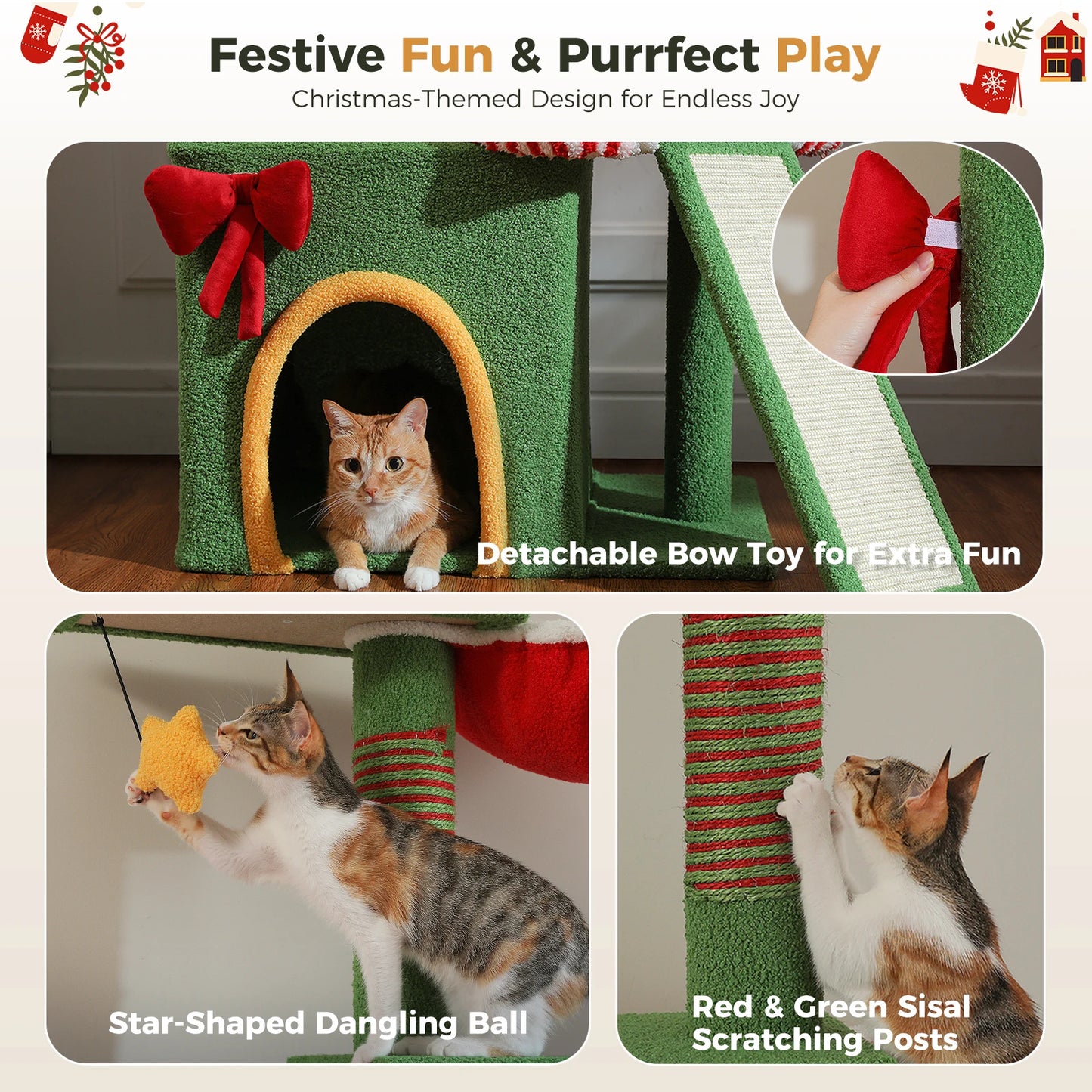 PAWZ Road Adjustable Cat Tree With Condos And Hammock