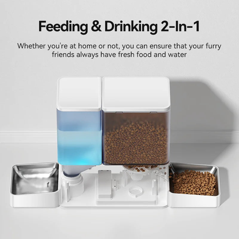 ROJECO 2In1 Automatic Pet Feeder And Water Fountain