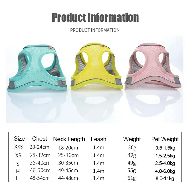 Breathable Reflective Adjustable Dog Harness Vest Nylon