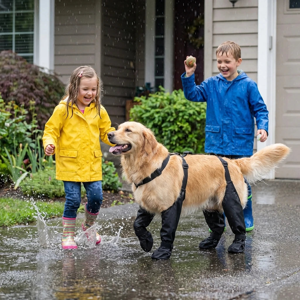 NONECN Dog Full Leg Waterproof Boots Non Slip Rain Shoes