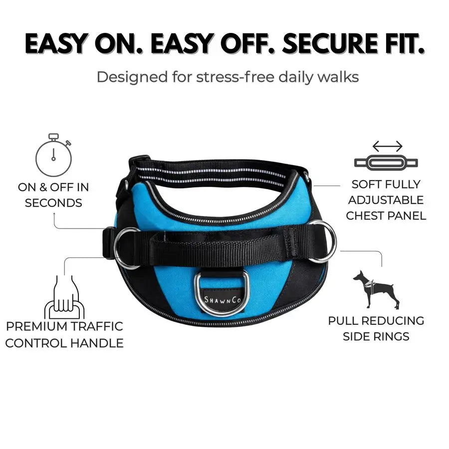 NoPull Dog Harness With 3 Leash Clips Reflective Adjustable