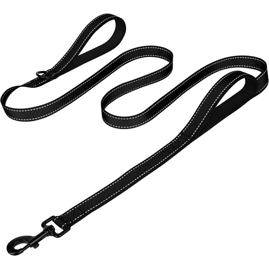 Heavy Duty Double Handle Reflective Dog Leash For Large Breeds