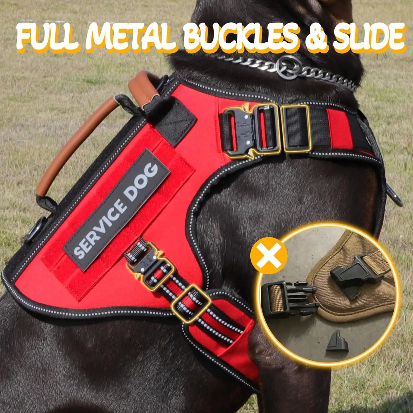 Tactical Dog Harness With Metal Buckles Reflective No Pull Vest For Dogs