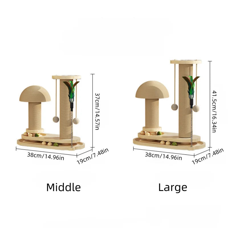 CZBNYXCN Interactive Cat Scratching Post Tower With Jute Ball Track