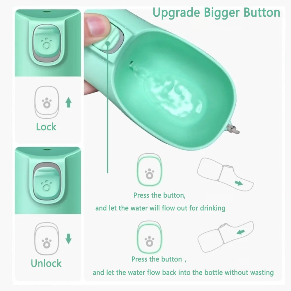 Holapet Portable Dog Water Bottle Leakproof Outdoor Hiking