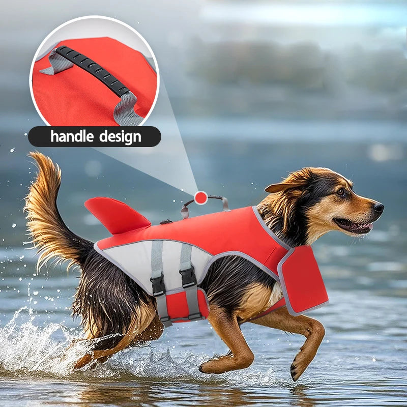 NONECN Shark Fin Dog Life Vest For Swimming And Surfing Safety
