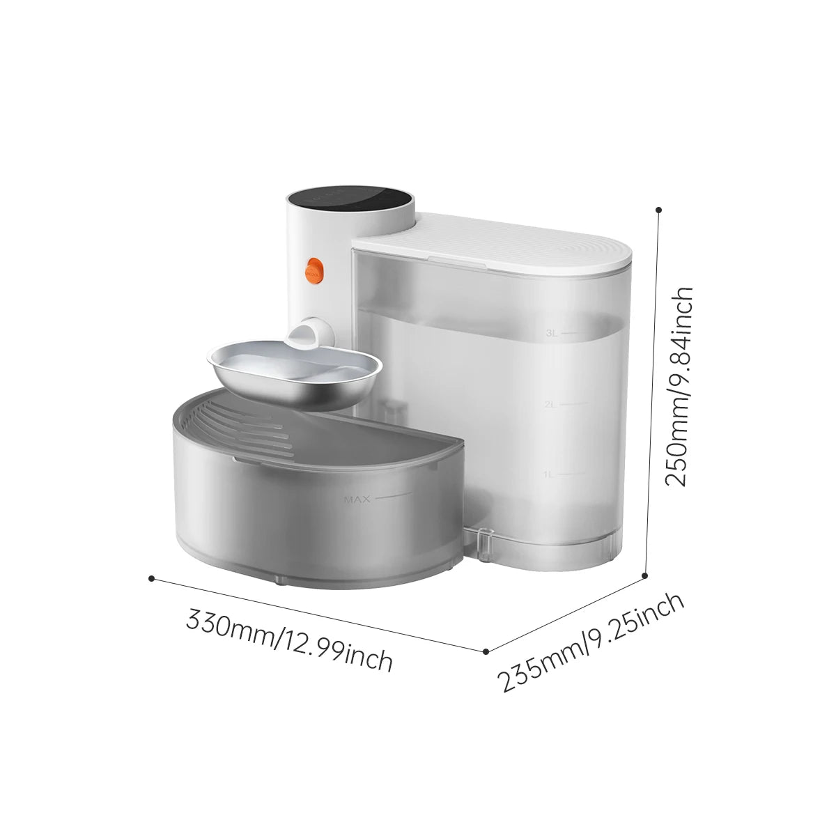 Booteely Stainless Steel Cat Water Dispenser Pouring Bowl