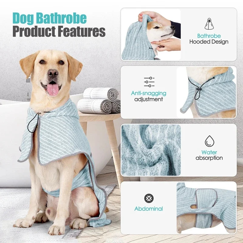Guangdong Pet Bathrobe Coat Absorbent Drying Towel For Dogs