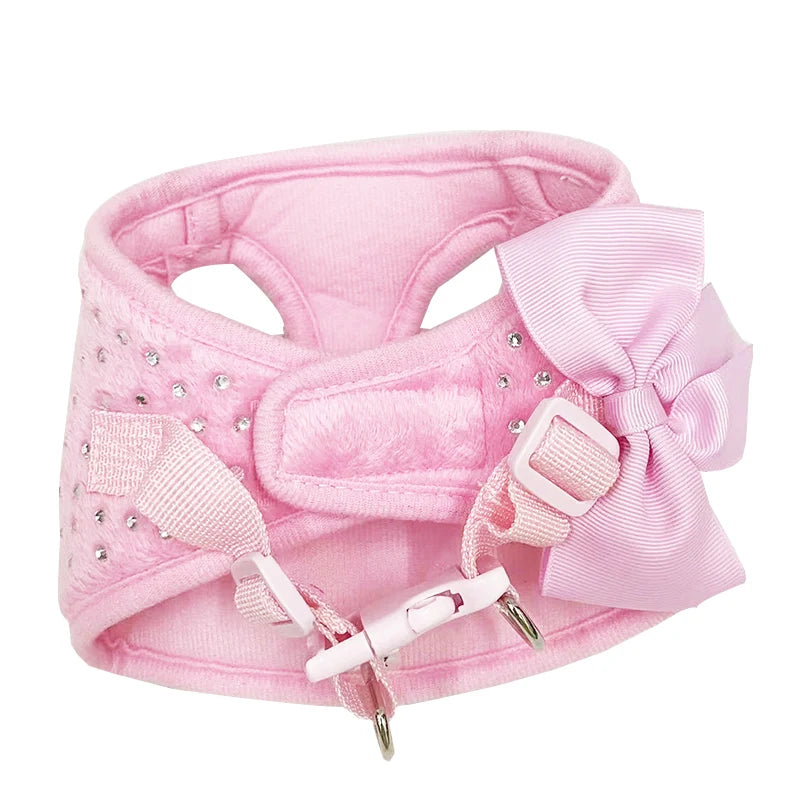NONECN Diamond Decoration Soft Breathable Dog Chest Harness Vest