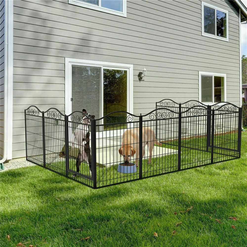 BORWARTH Heavy Duty Dog Playpen 8 Panel Wire Fence Enclosure