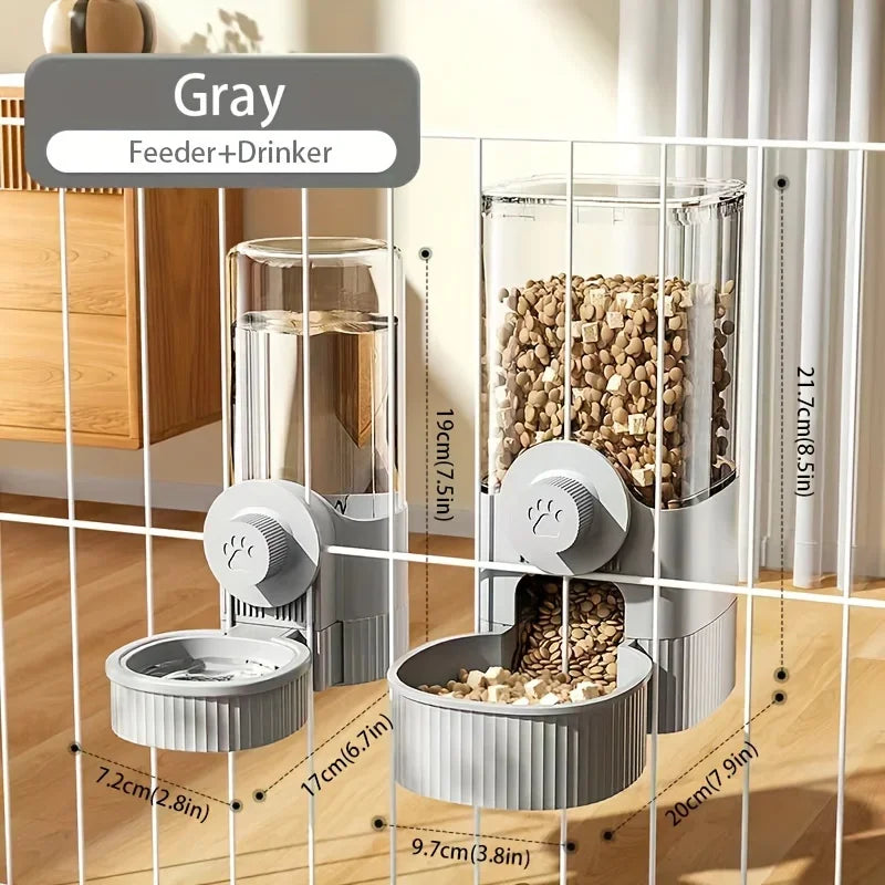 Hanging Automatic Pet Feeder And Water Dispenser For Cage