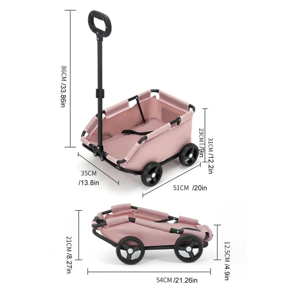 Pet Stroller For Small Dogs And Cats Folding Four Wheels Carrier