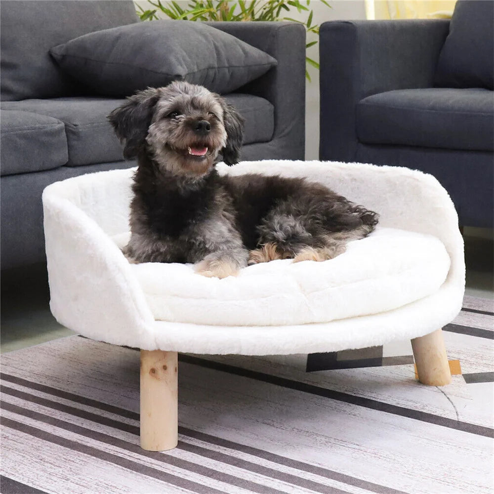 BORWARTCN Ultra Soft Elevated Dog Cat Sofa Bed Removable Cushion
