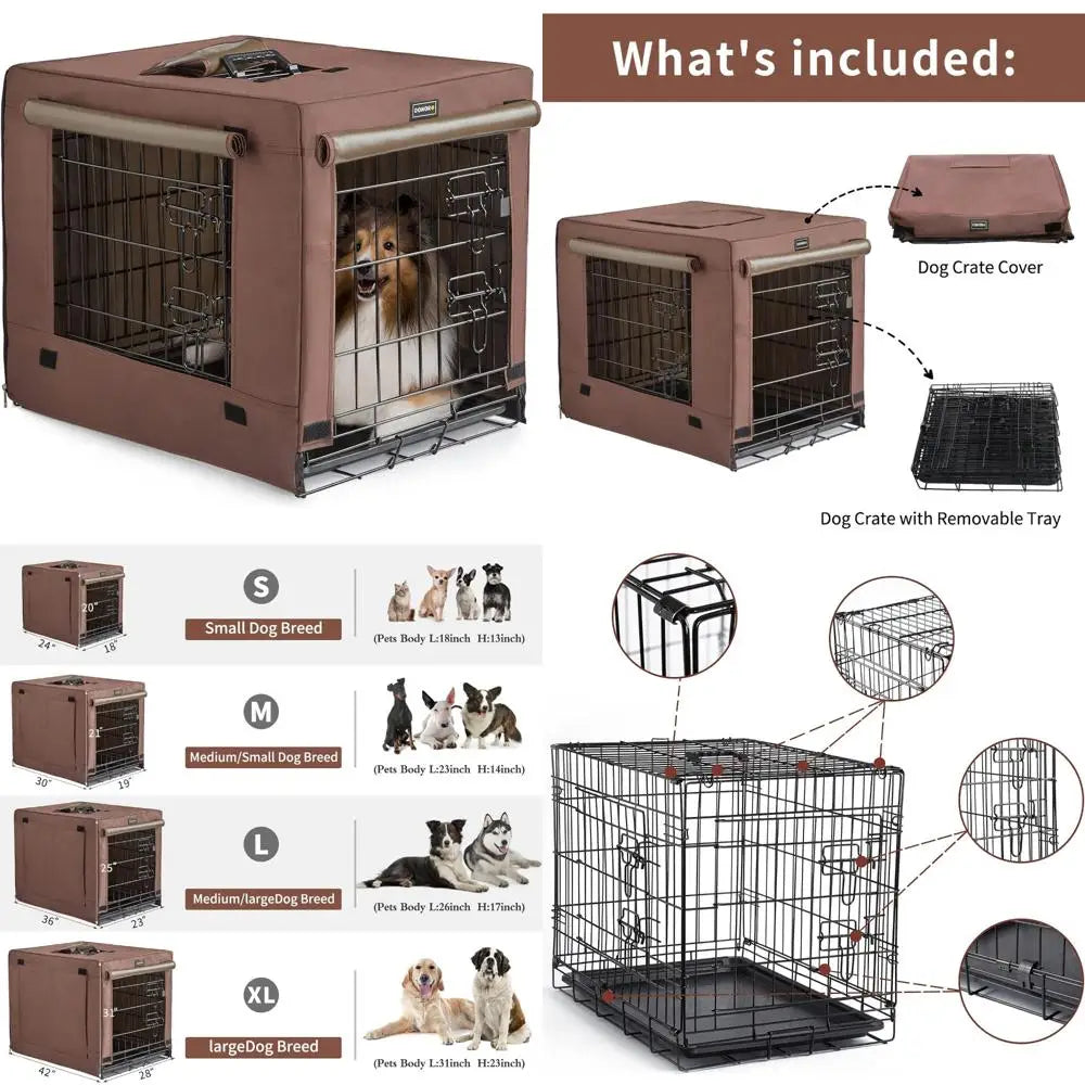 Collapsible Metal Dog Crate for Small to Medium Dogs