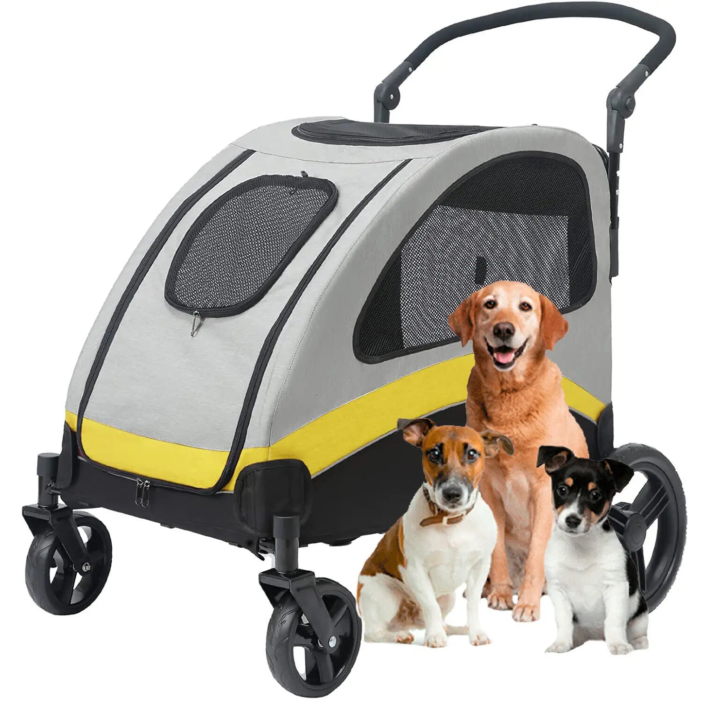 Dog Stroller 4 Wheel Pet Jogger Wagon Foldable Travel Cart