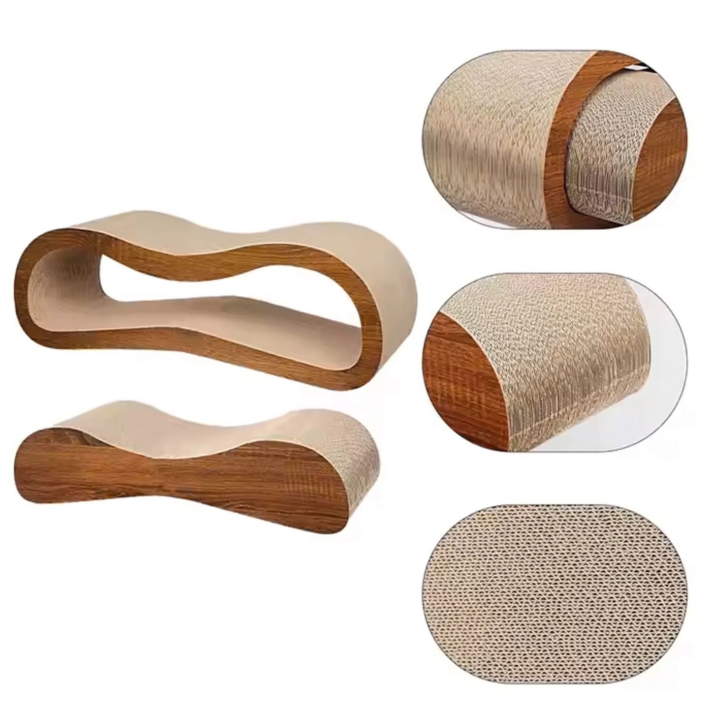 Cat Scratcher 2 In 1 Lounge Bed Reversible Wood Post