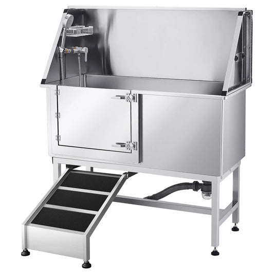 SucceBuy Stainless Steel Dog Washing Station With Ramp