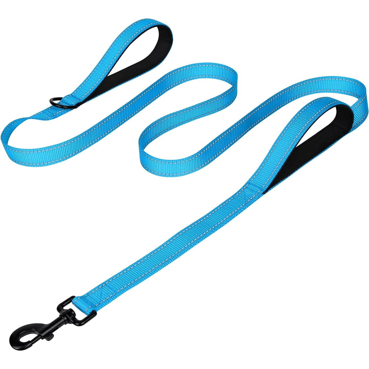 Heavy Duty Double Handle Reflective Dog Leash For Large Breeds