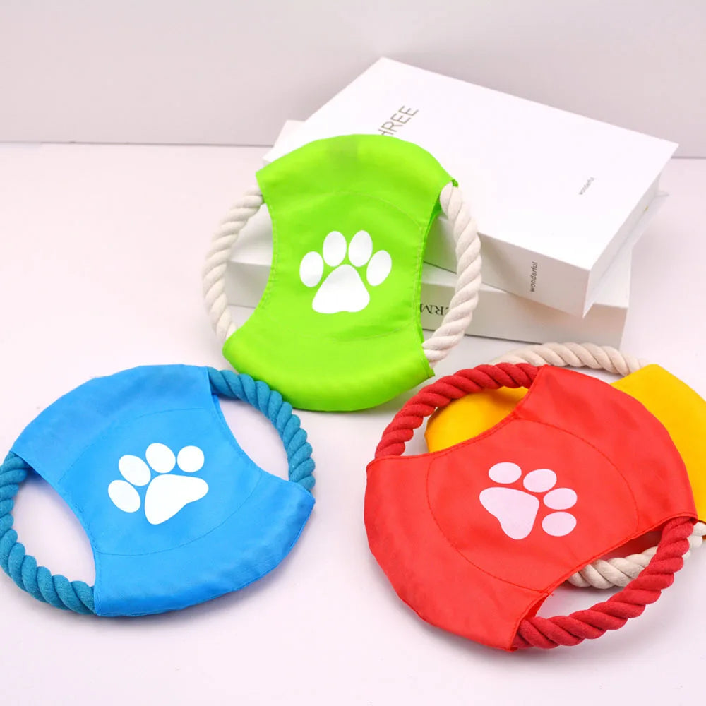 Hign-concerned Pet Cotton Rope Frisbee Dog Training Toy for Interactive Play