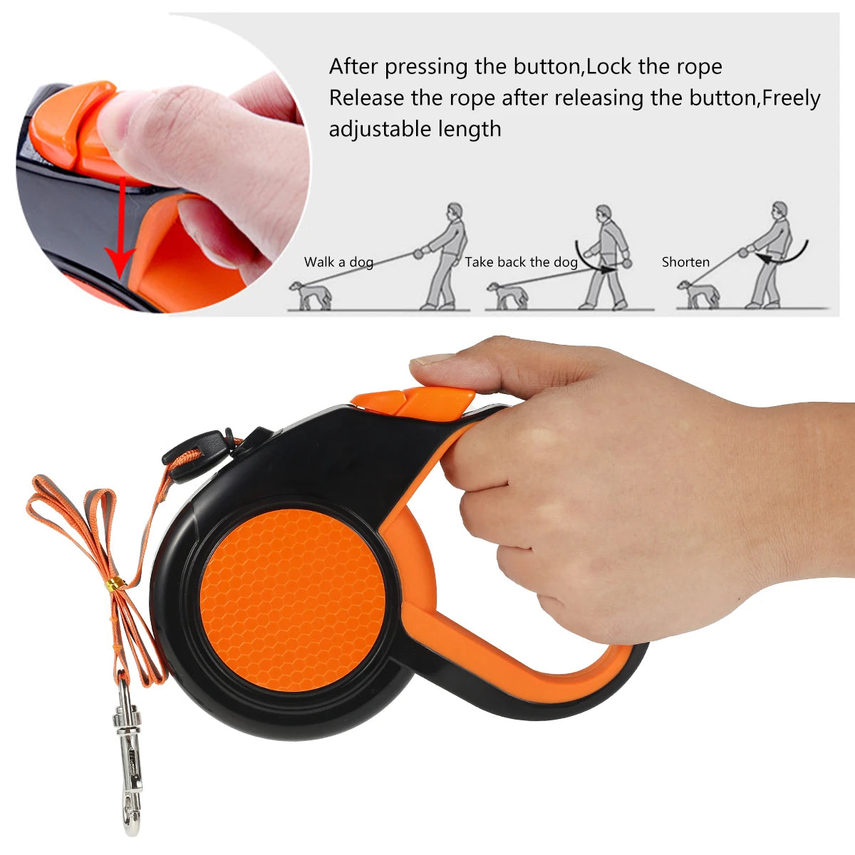 NONECN Hands Free Reflective Retractable Dog Leash Waist Bag
