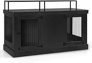MKDK Furniture Style Dog Crate End Table With Double Doors