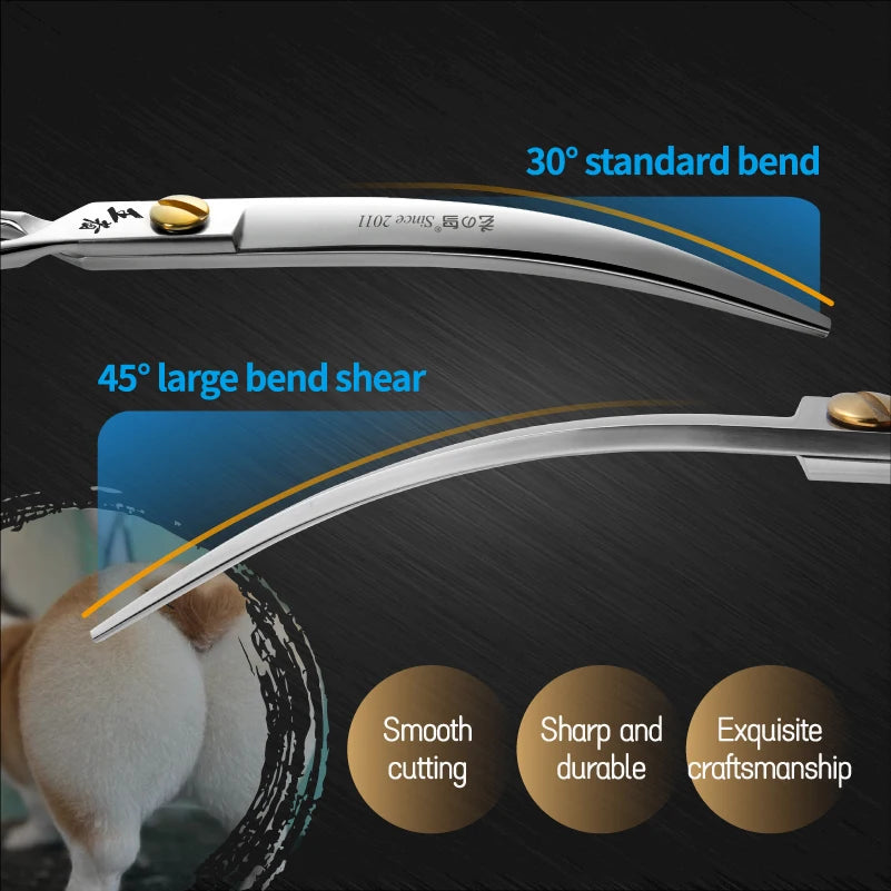Fenice King Series VG10 Steel Dog Grooming Scissors Straight Curved Thinning