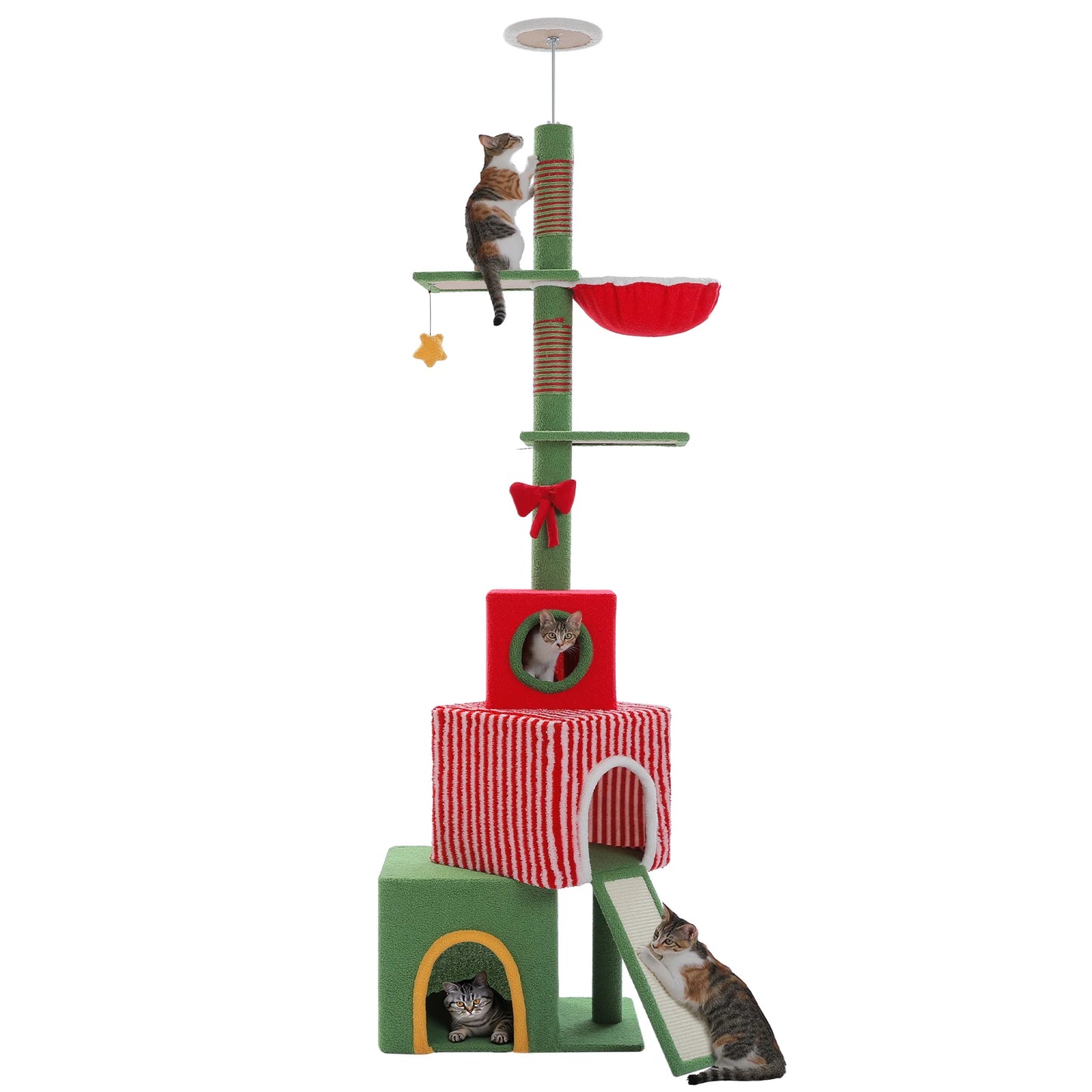 PAWZ Road Adjustable Cat Tree With Condos And Hammock