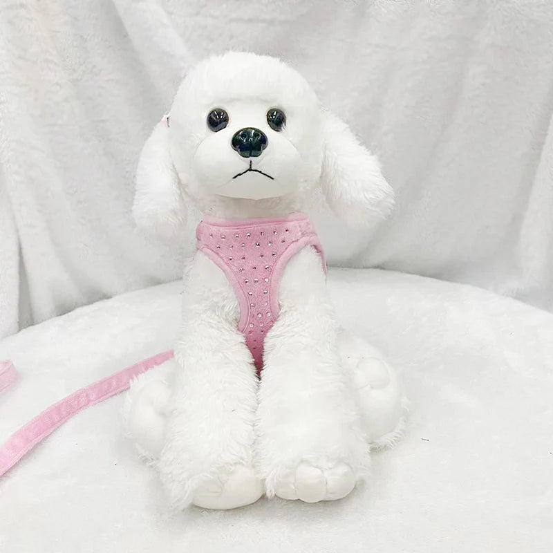 NONECN Diamond Decoration Soft Breathable Dog Chest Harness Vest