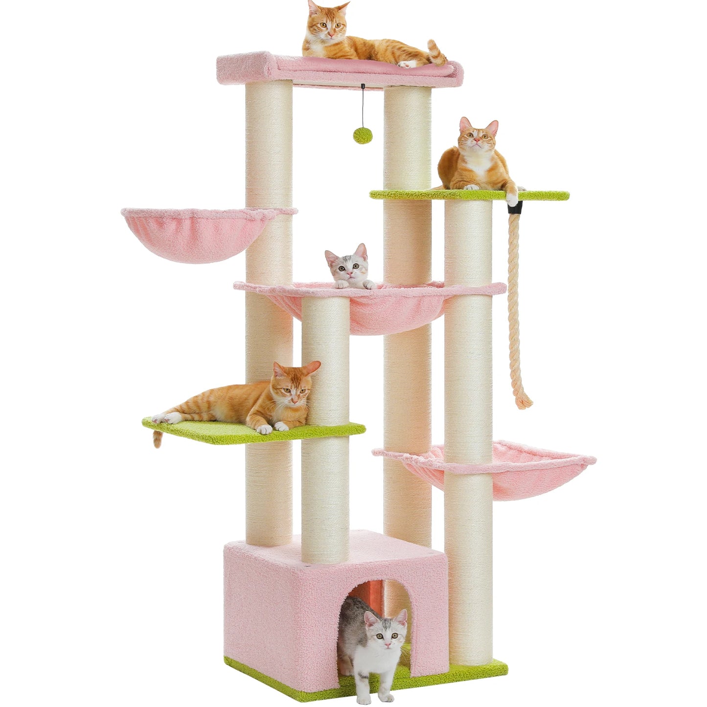 PAWZ Road Cat Tree With Five Levels and 11 Sisal Posts