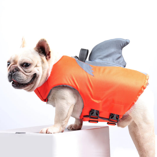 WANGUPET Reflective Dog Life Jacket High Buoyancy Rescue Handle Vest