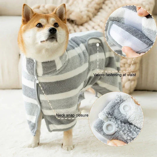Dog Bathrobe With Absorbent Quick Dry Towel For Pets