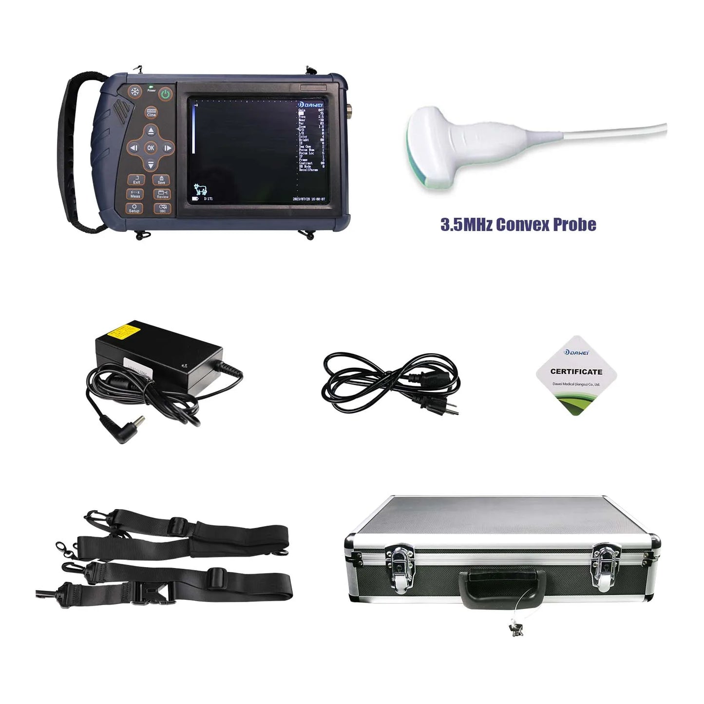 DAWEI Handheld Veterinary Ultrasound Scanner For Farm Animals Pregnancy Testing