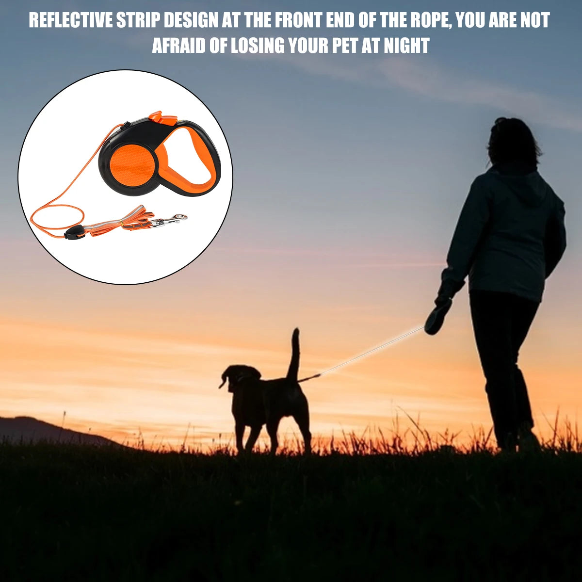 NONECN Hands Free Reflective Retractable Dog Leash Waist Bag