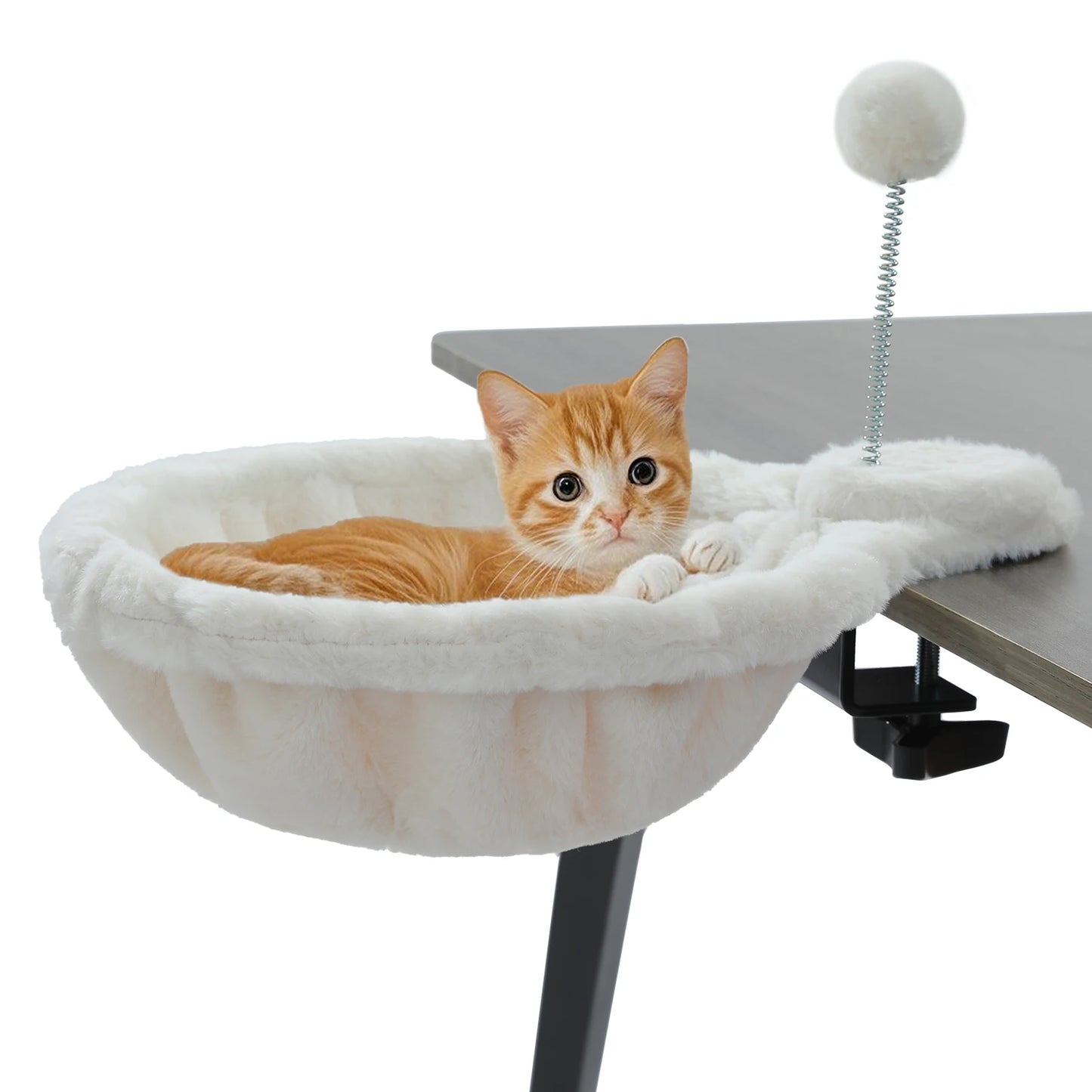 PEQULTICN Cozy Portable Cat Bed With Safe Hammock Toy