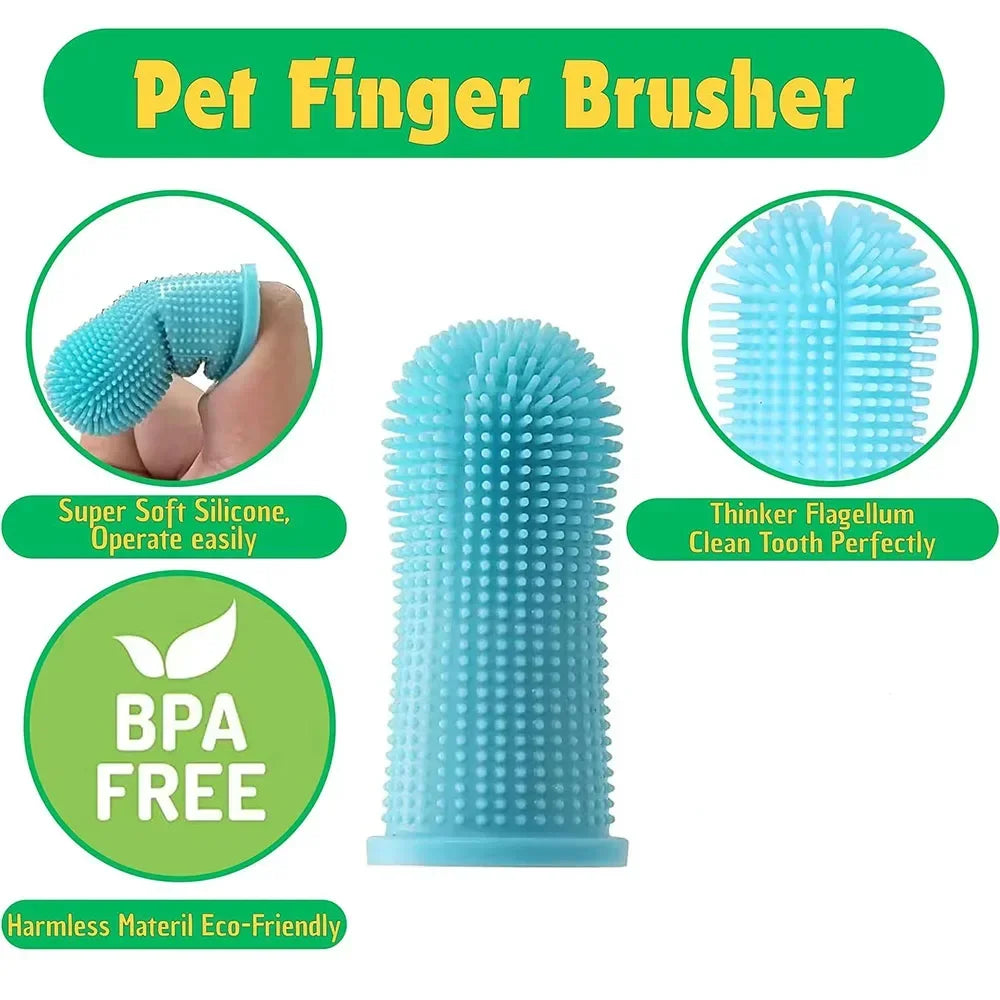 High-concerned Cat And Dog Soft Silicone Finger Toothbrush For Teeth