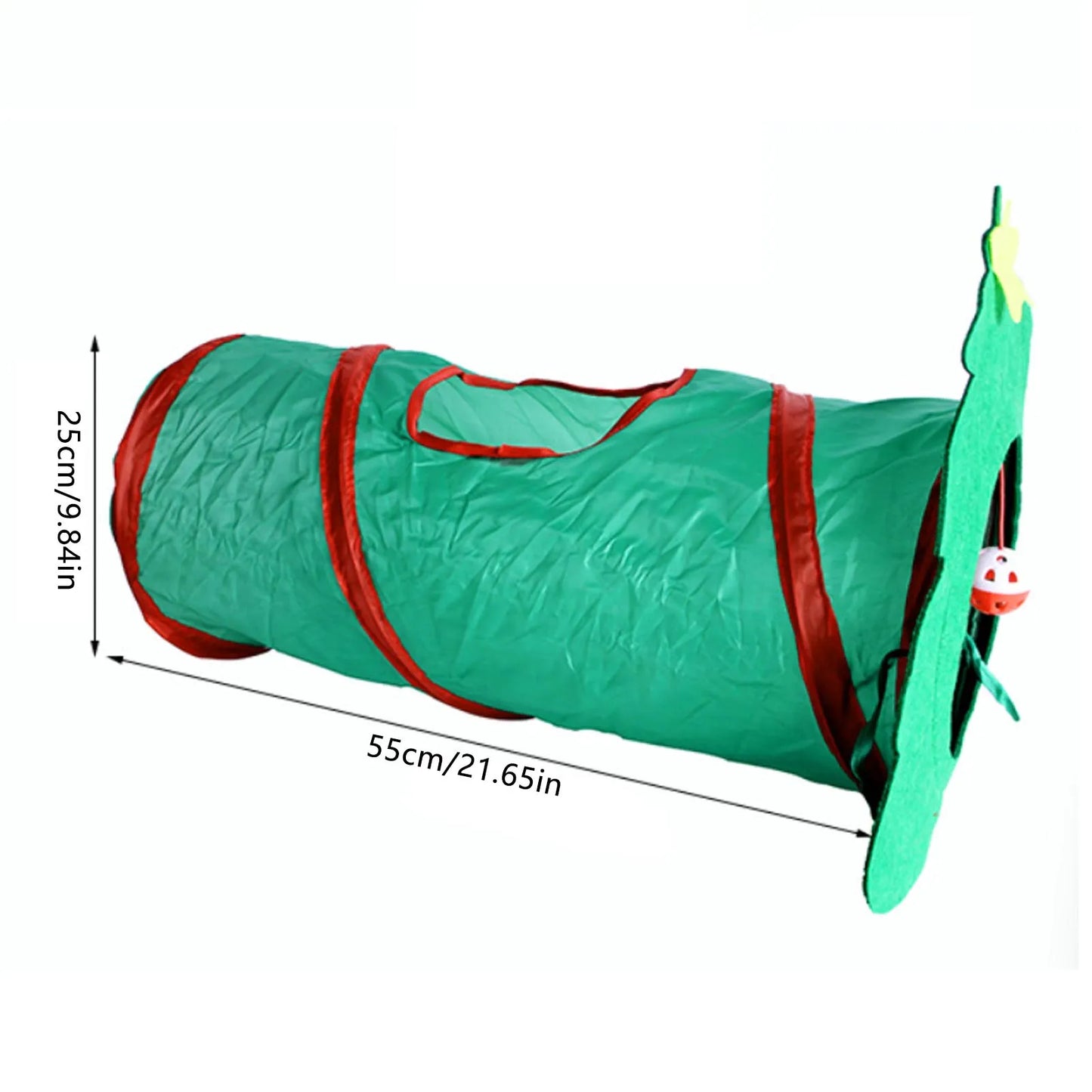 Xmas Kitten Tunnel Toys Set With Catnip For Indoor Cats