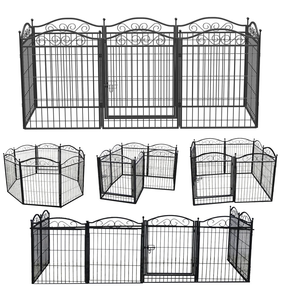 BORWARTH Heavy Duty Dog Playpen 8 Panel Wire Fence Enclosure