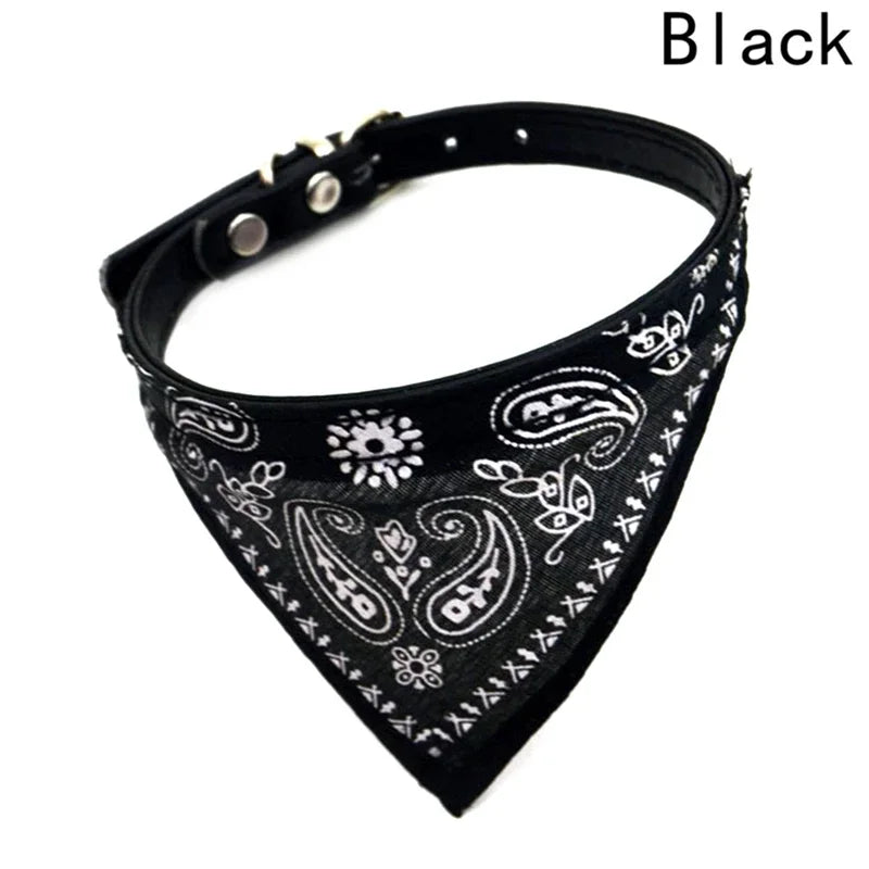 Decoration Adjustable Cat And Dog Bandana Collar PU Neck Scarf