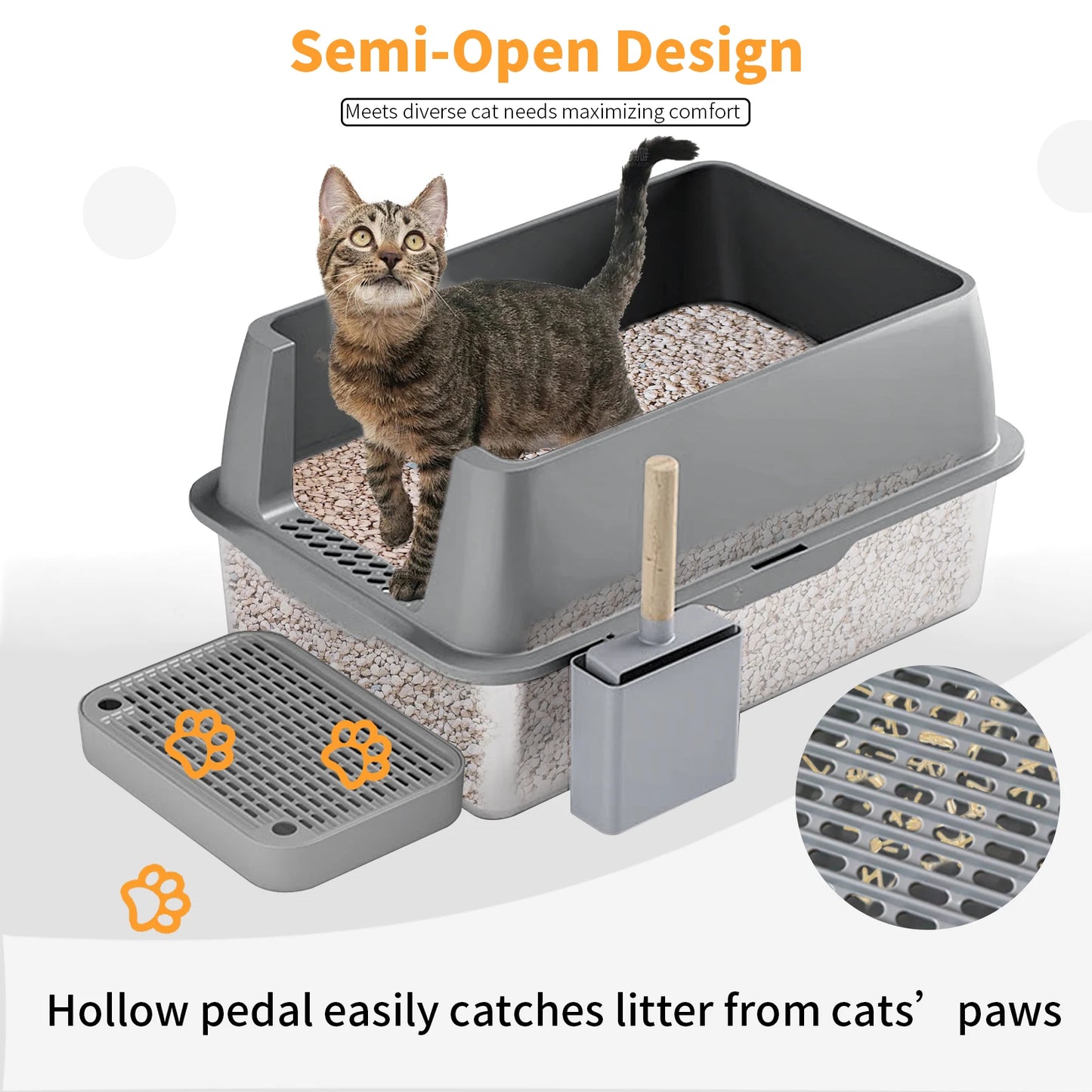 Feature Stainless Steel Cat Litter Box With Lid High Wall