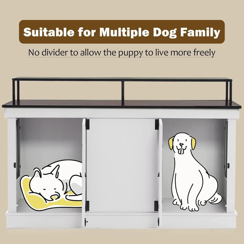 MKDK Furniture Style Dog Crate End Table With Double Doors