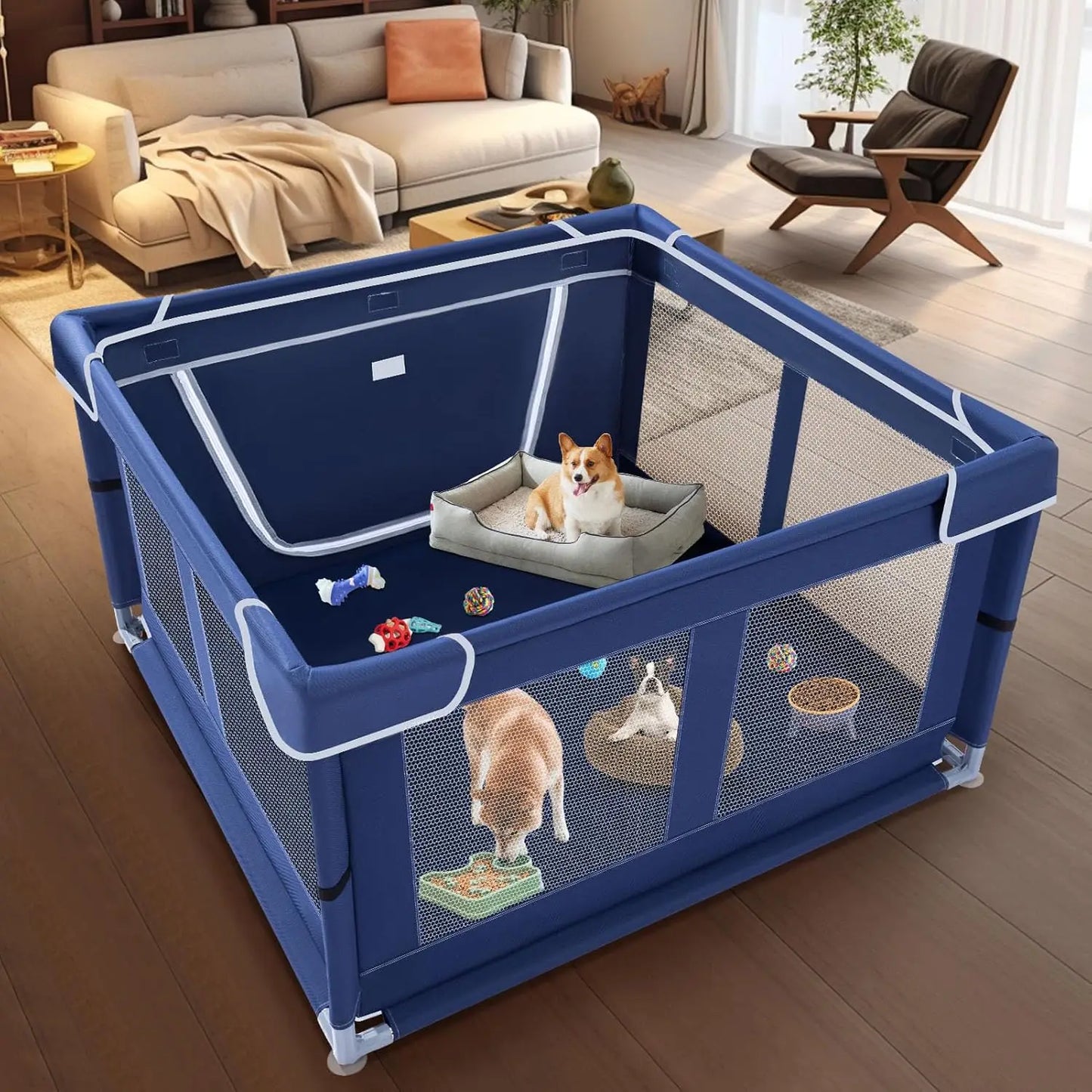 Ufsagcg Pet Playpen With Gate For Dogs Indoor Outdoor