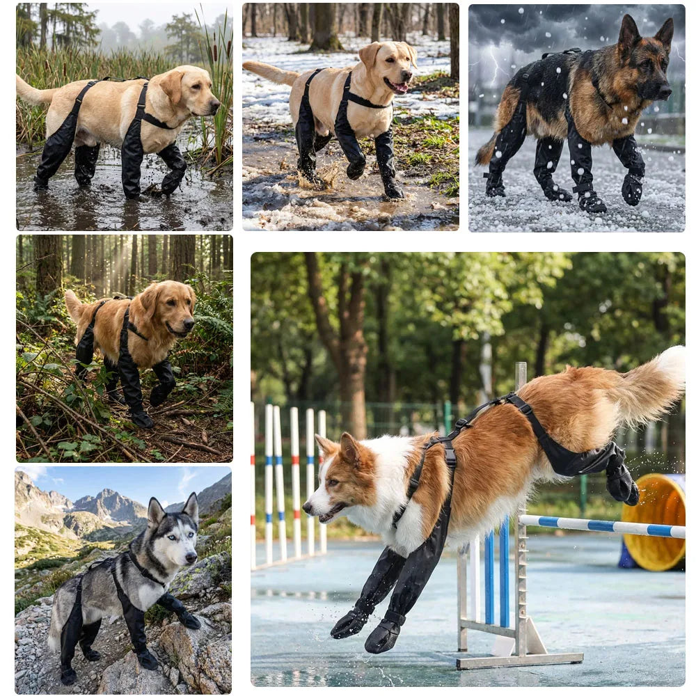 NONECN Dog Full Leg Waterproof Boots Non Slip Rain Shoes