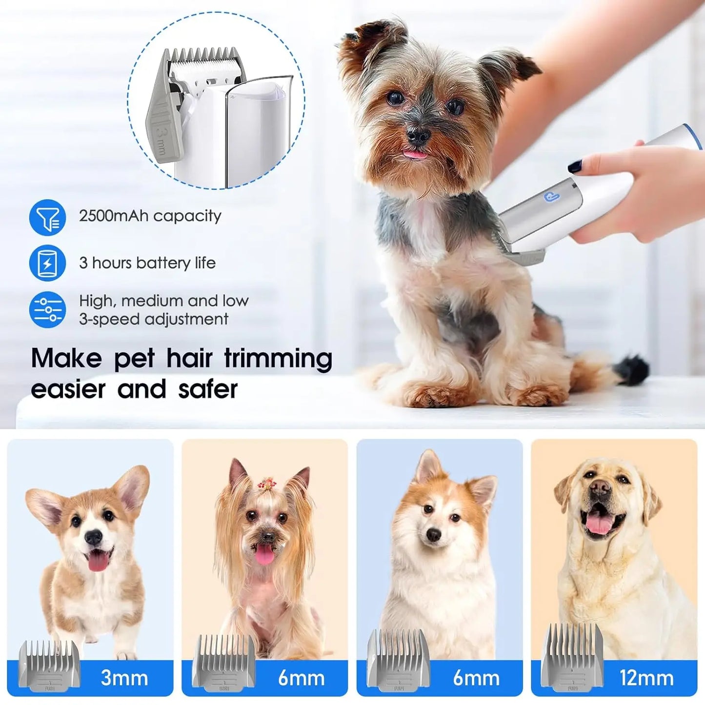 HiMISS Pro Dog Grooming Vacuum Kit With 2L Suction