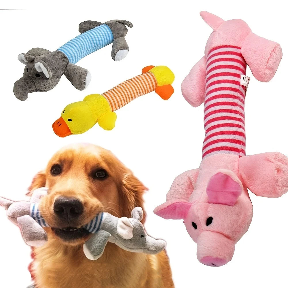 Breed Recommendation Pig Elephant Design Plush Squeaky Dog Toy