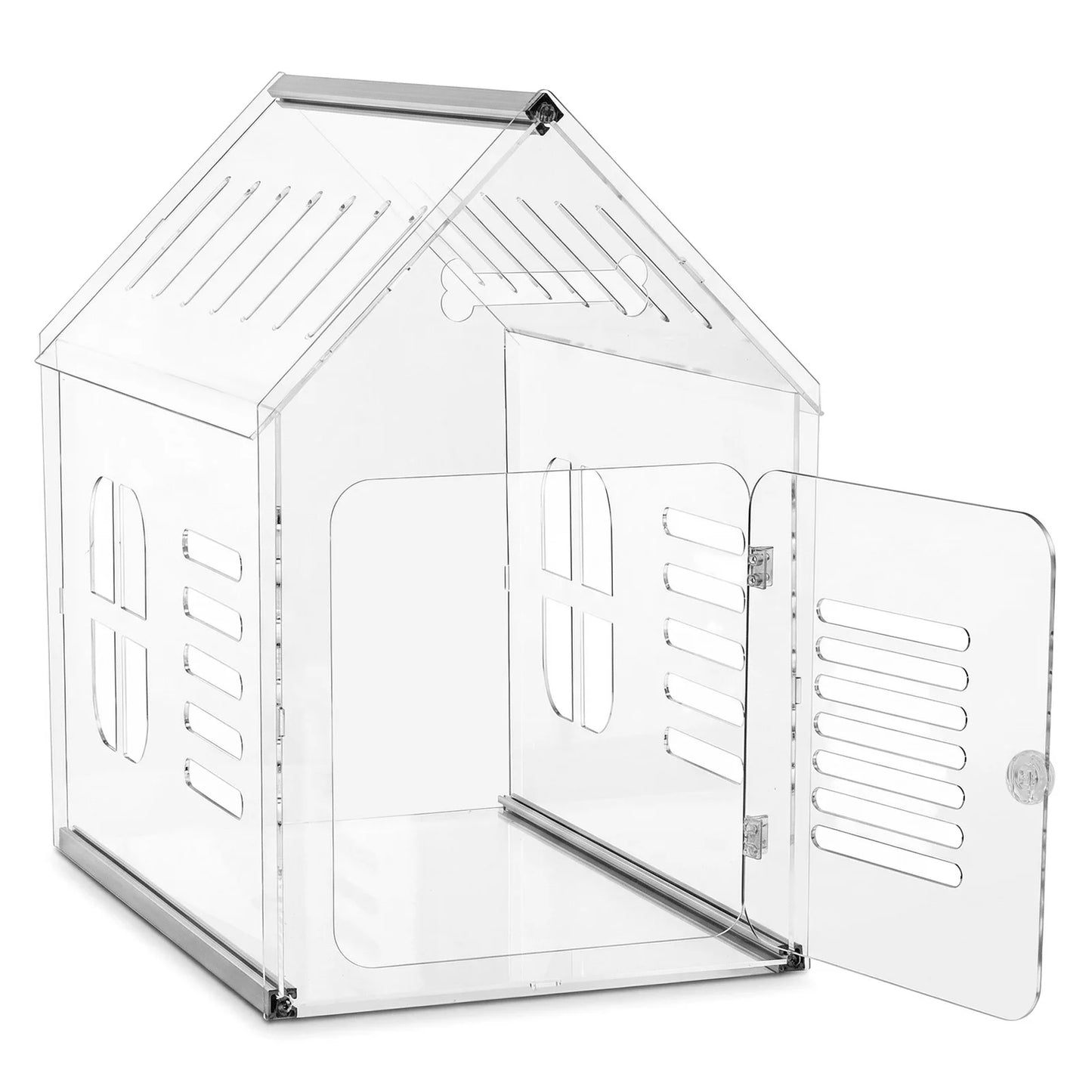 Acrylic Indoor Dog Kennel Lockable Ventilated Cage