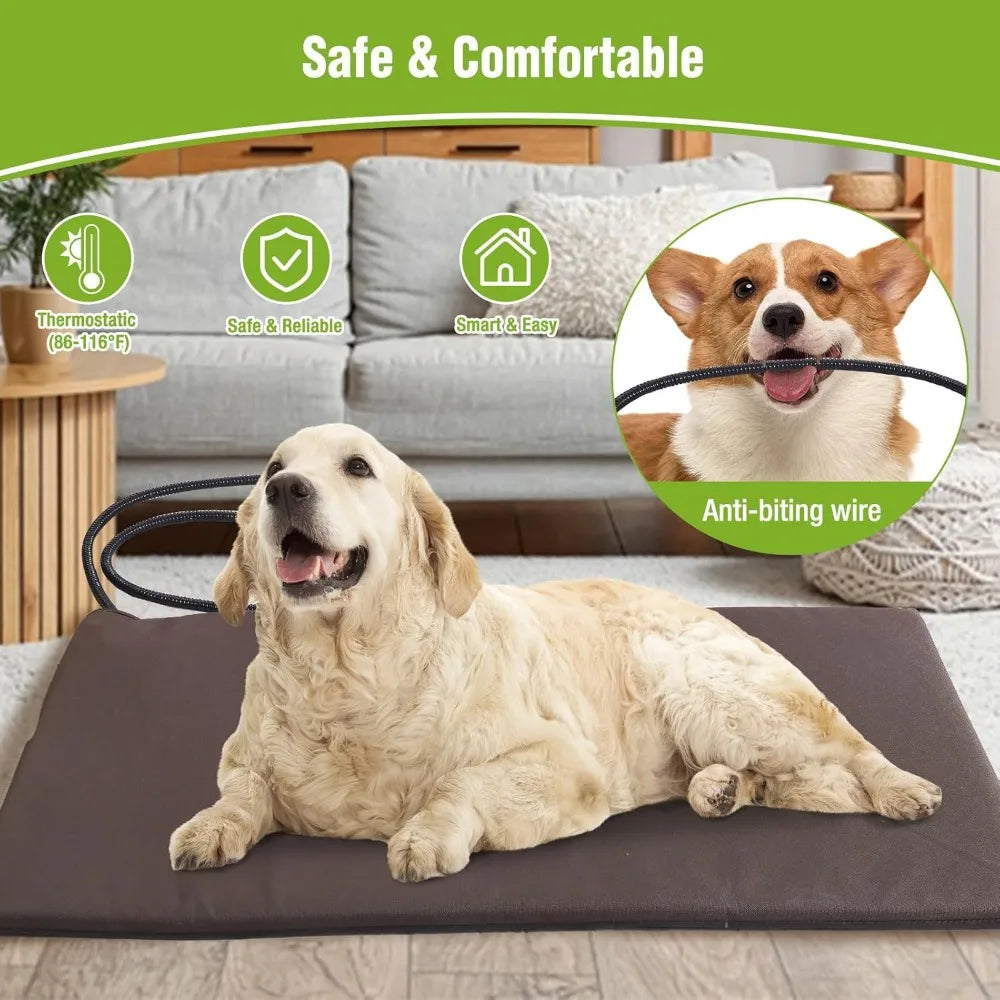 Outdoor Heated Dog Shelter With Metal Frame